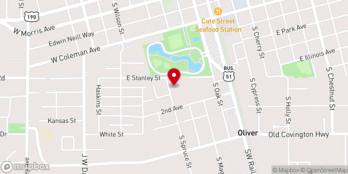 Map showing location of New Day Missionary Baptist