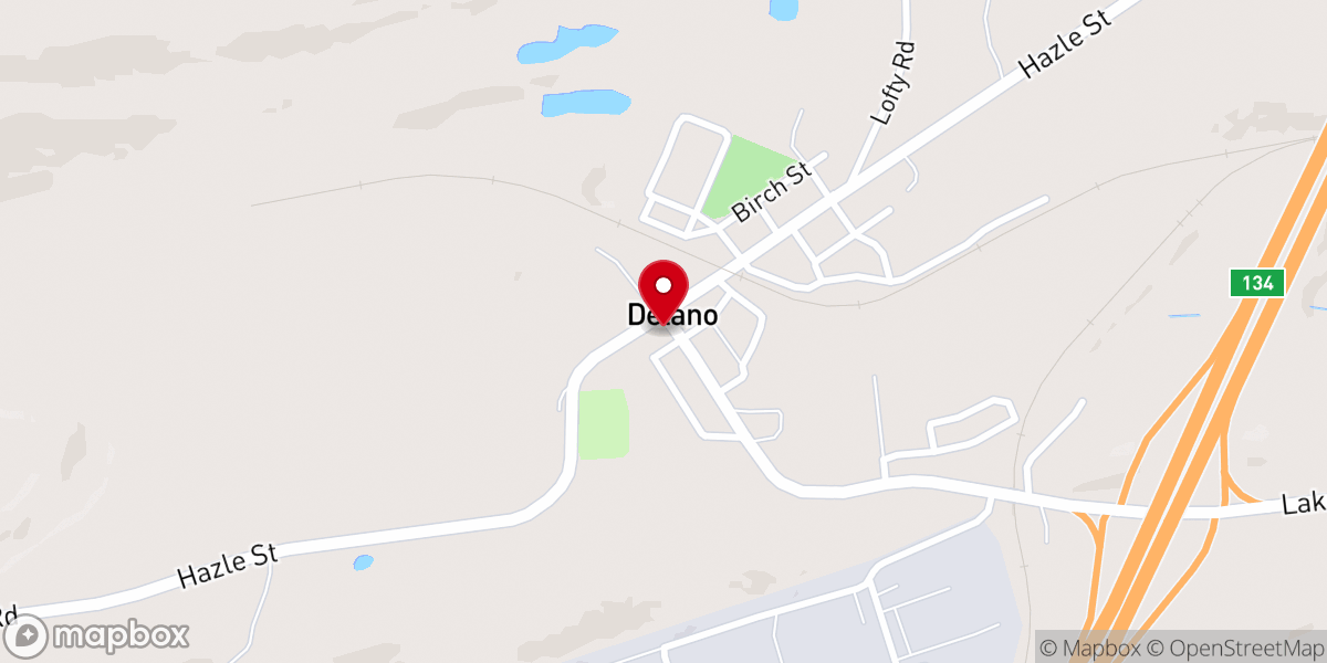 Map showing location of Delano Union Church