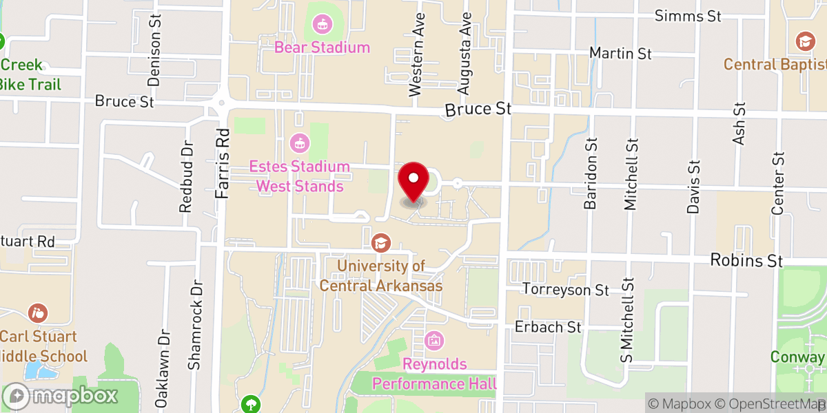 Map showing location of Ferguson Chapel