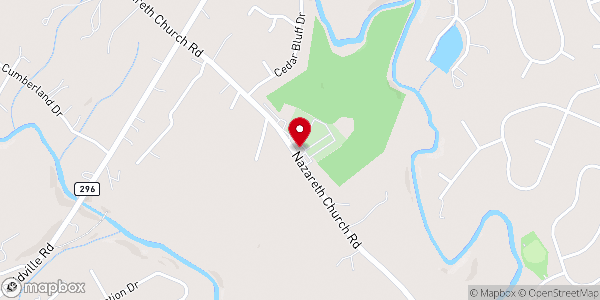 Map showing location of Nazareth Presbyterian Church