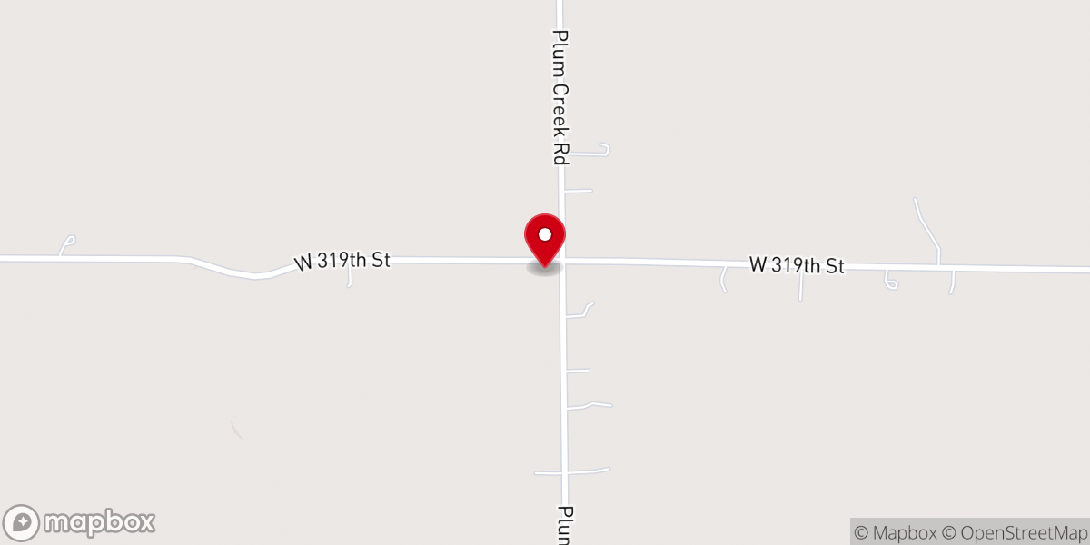 Map showing location of Plum Creek Methodist Church