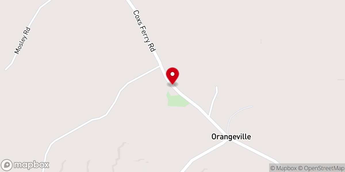 Map showing location of Orange Hill MB Church