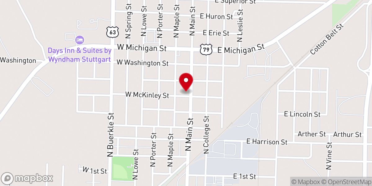 Map showing location of Main Street Church of Christ