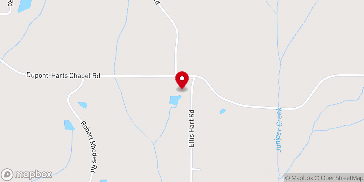 Map showing location of Harts Chapel