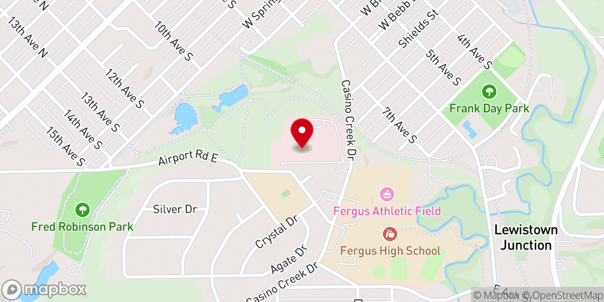 Map showing location of Fergus County Public Assistance