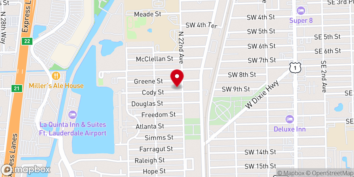 Map showing location of St James Primative Baptist