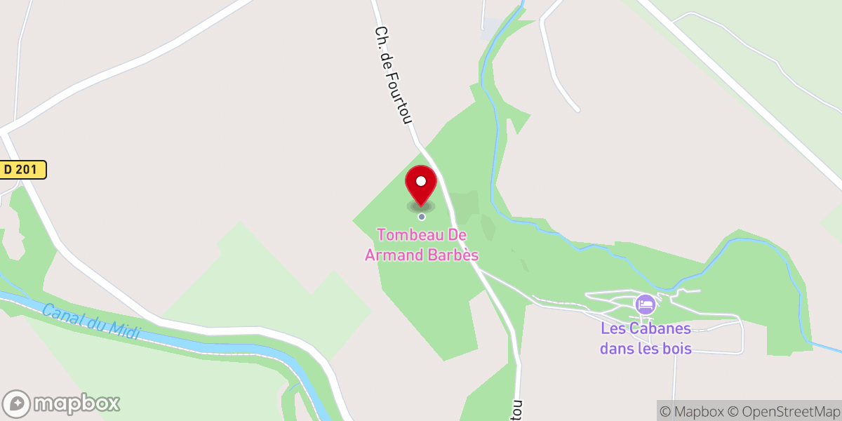 Map showing location of Chemin de Fourtou