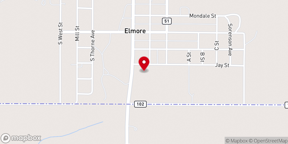 Map showing location of Shiloh Lutheran Church