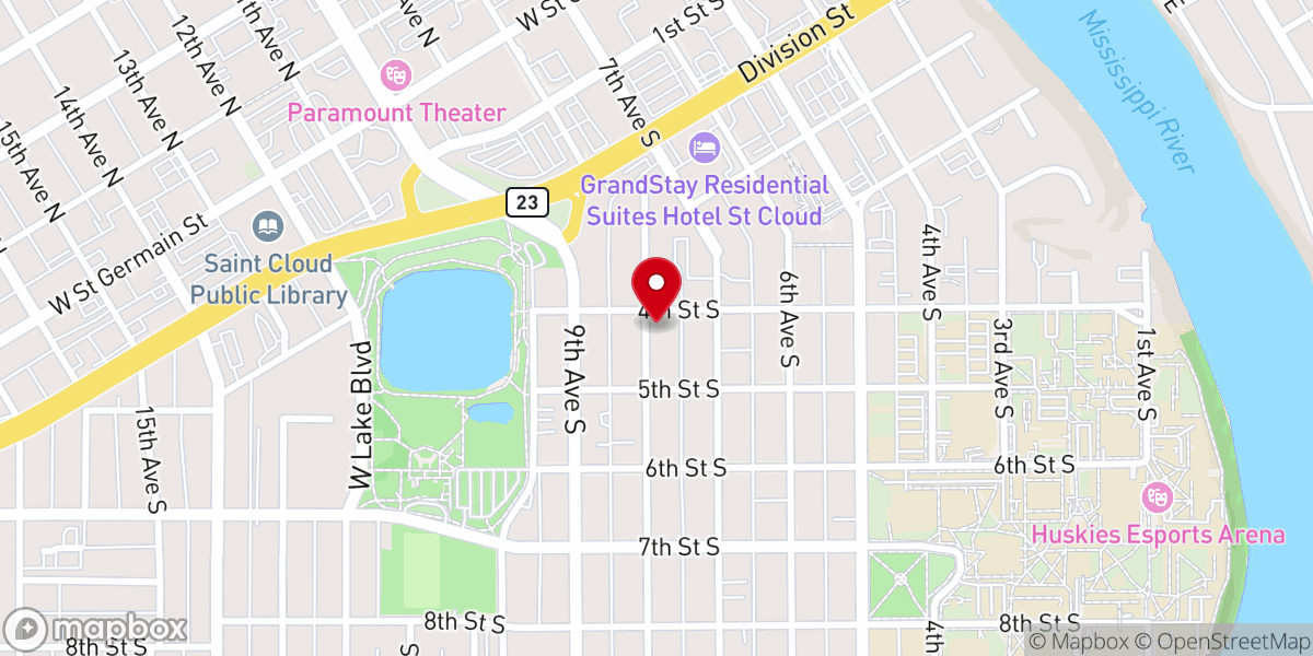 Map showing location of Peace United Church of Christ