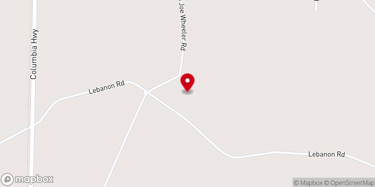 Map showing location of Lebanon Church