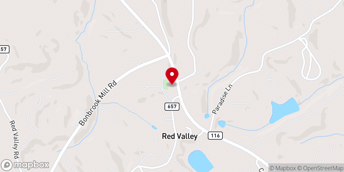 Map showing location of Red Valley United Methodist Church - Food Distribution Center