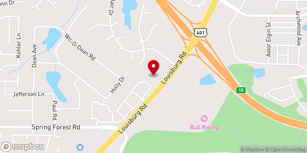 Map showing location of Raleigh North Christian Center