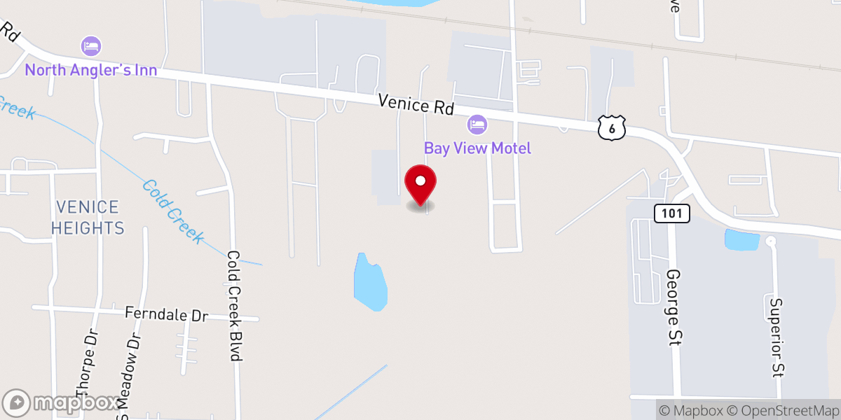 Map showing location of Venice Road Baptist Church