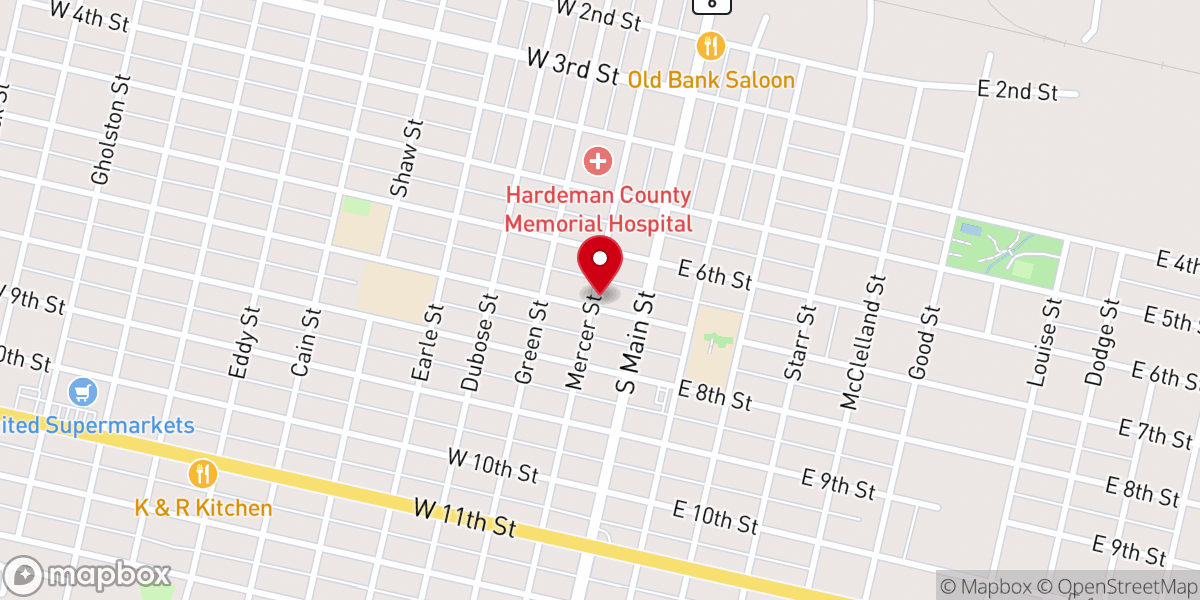 Map showing location of St. Mary Catholic Church