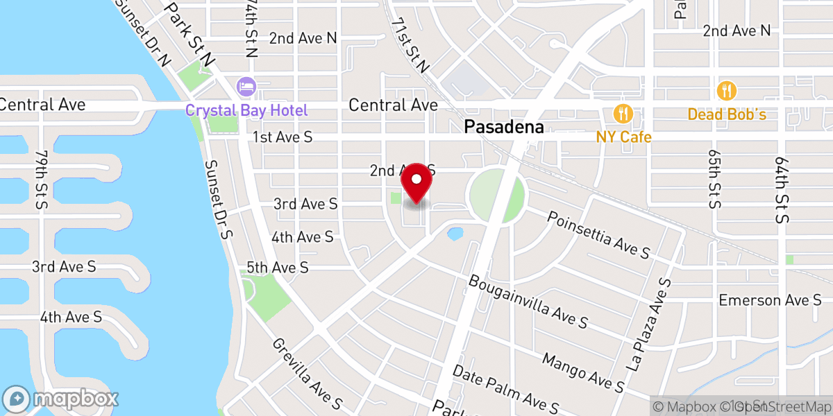Map showing location of Pasadena Community Church