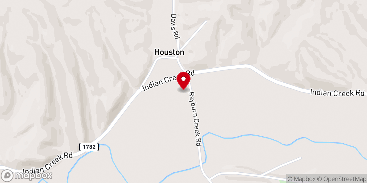 Map showing location of Houston Baptist Church