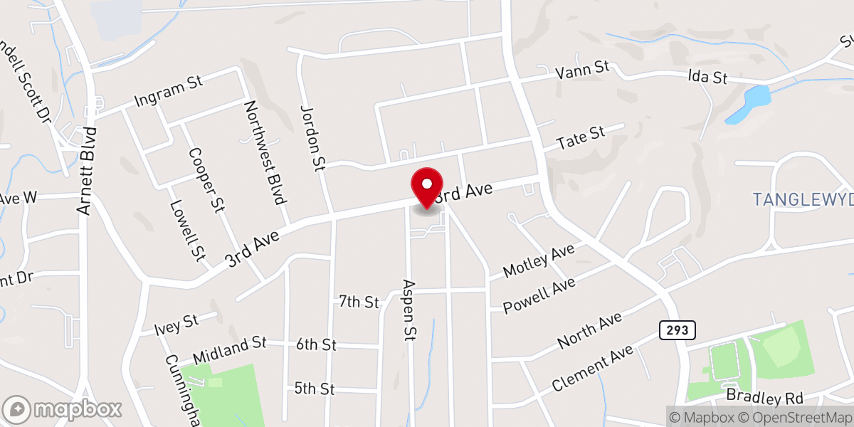 Map showing location of Third Avenue Congregational