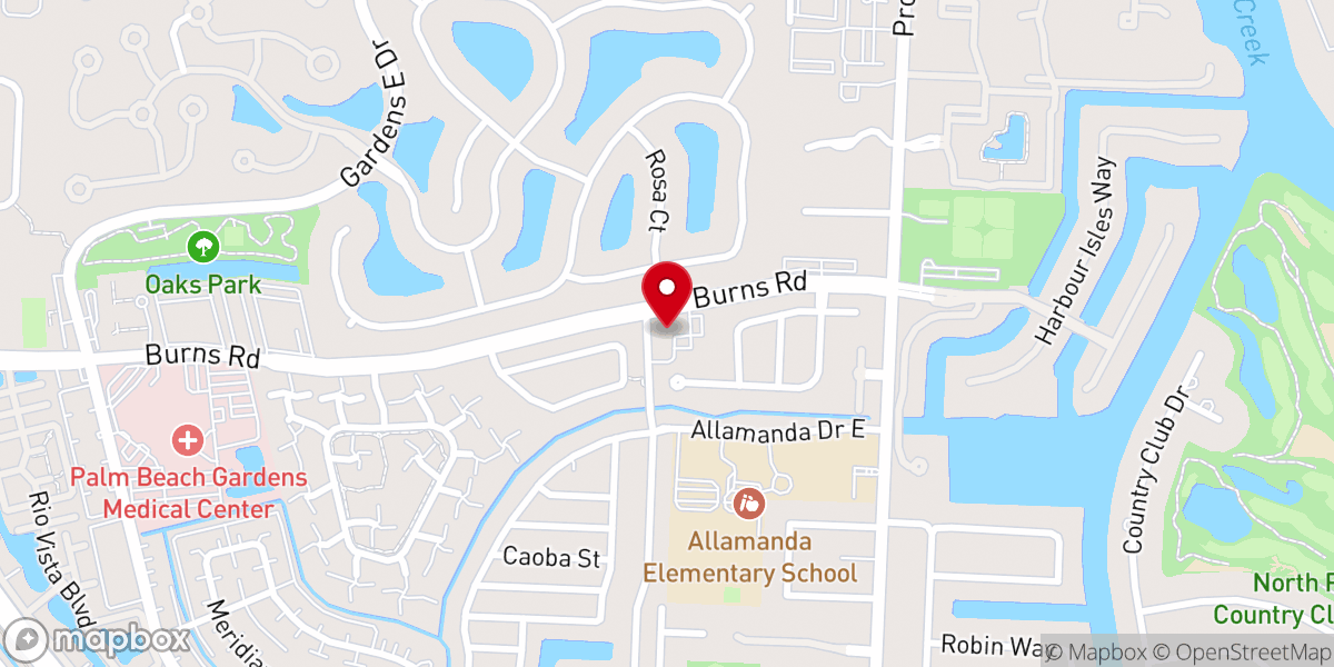 Map showing location of Recovery Church Palm Beach Gardens