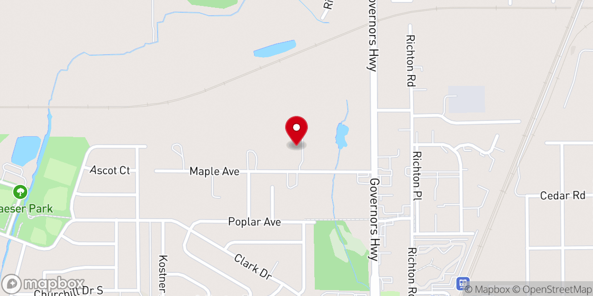 Map showing location of South Suburban Christian Center