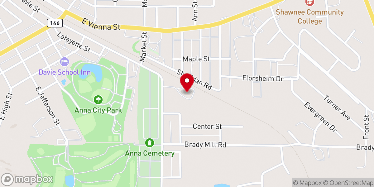 Map showing location of Harvest Church of Southern IL