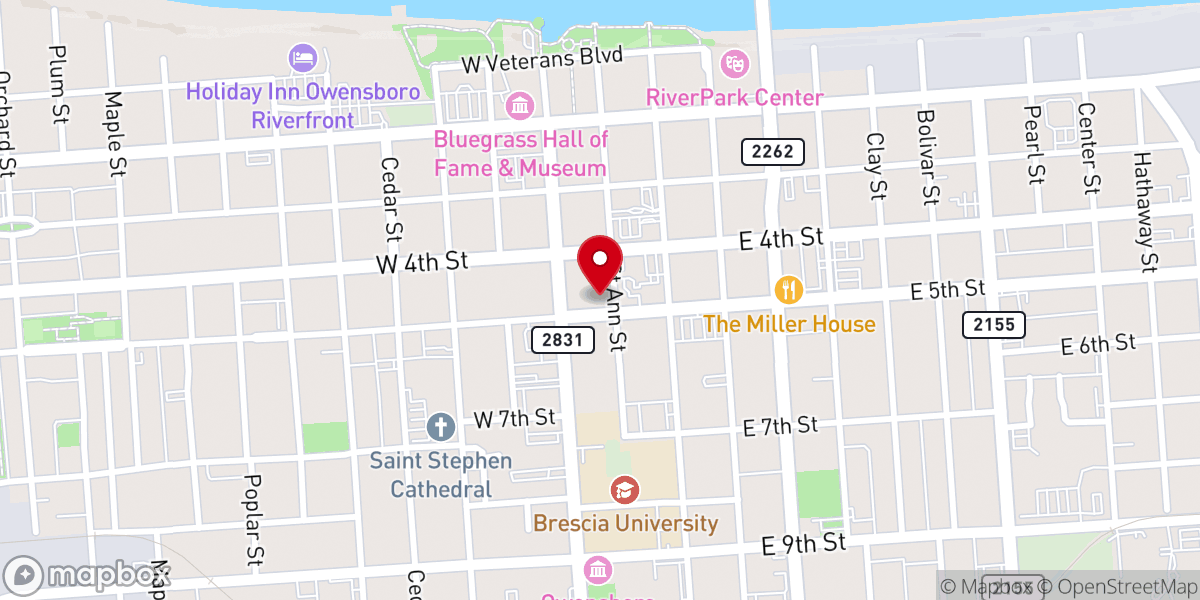 Map showing location of Central Presbyterian Church