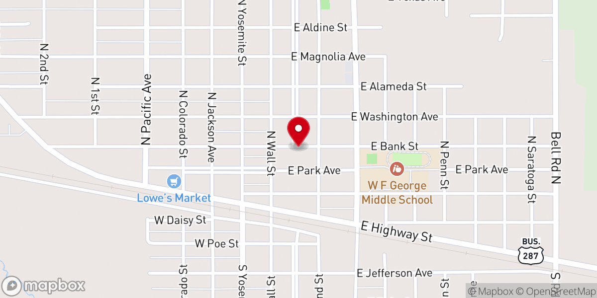 Map showing location of First United Methodist Church of Iowa Park