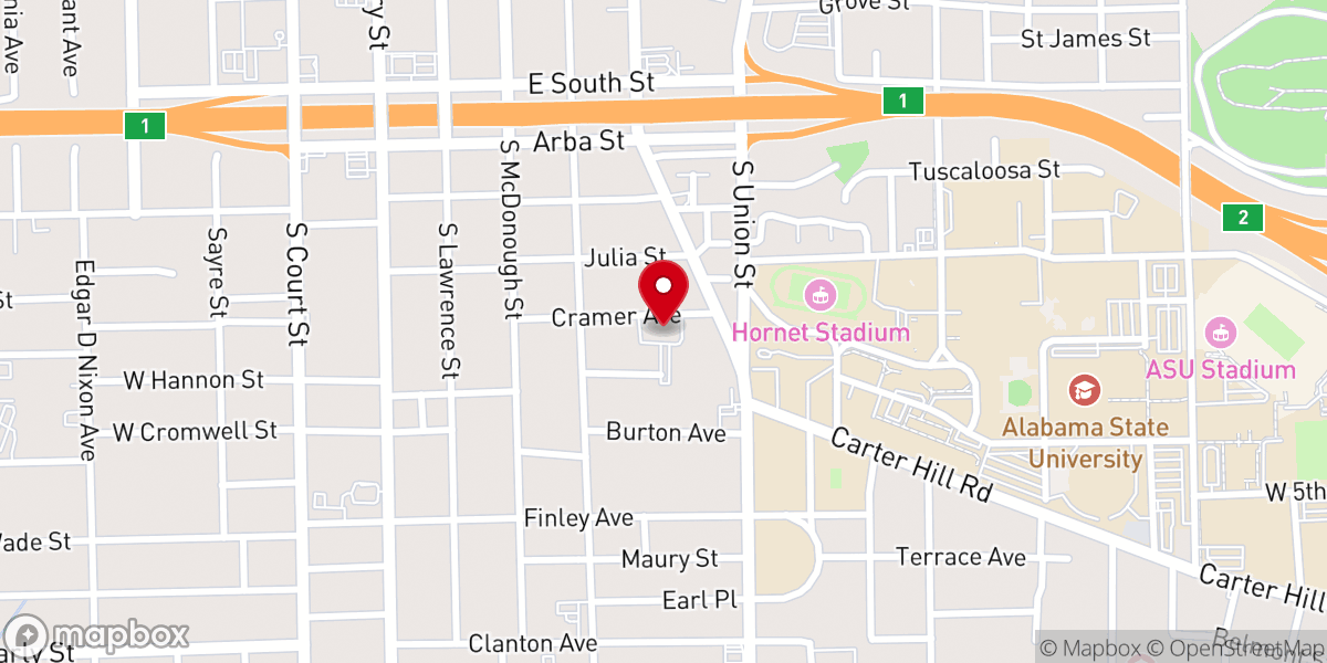 Map showing location of Shiloh Missionary Baptist Church