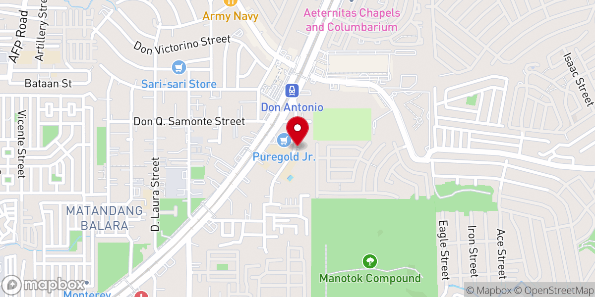 Map showing location of San Antonio Maria Claret Parish (Diocese of Novaliches)