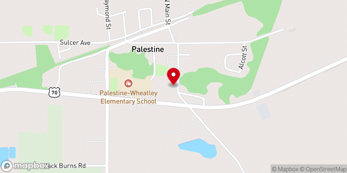Map showing location of Antioch M.B. Church