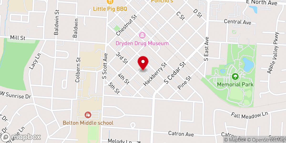 Map showing location of El-Bethel Baptist Church
