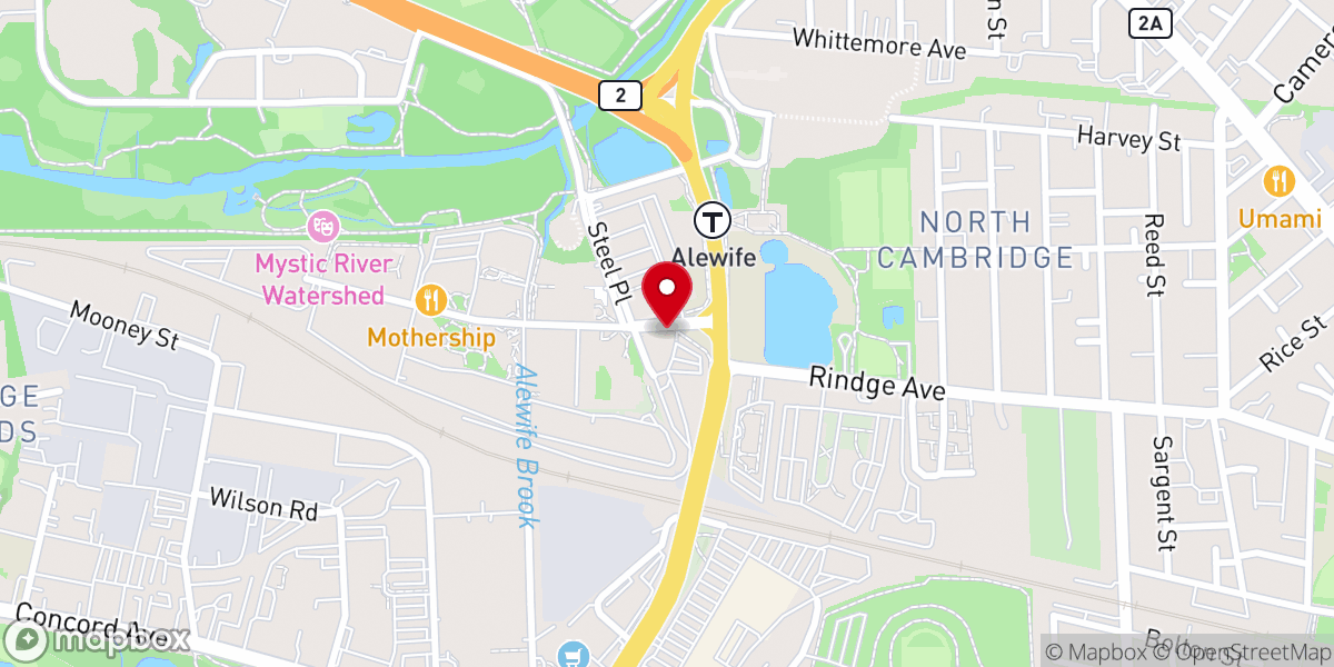 Map showing location of Meeting Hall Church in Cambridge