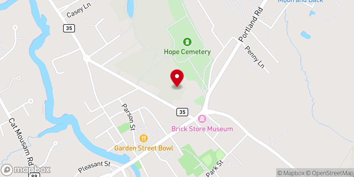 Map showing location of Hope Woods