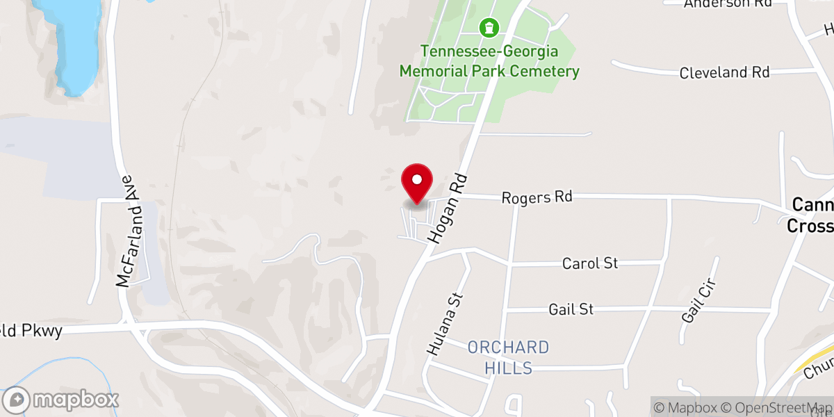 Map showing location of Memorial Baptist Tabernacle
