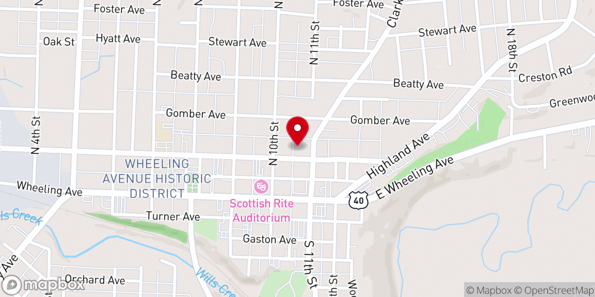 Map showing location of St. John's Episcopal Church