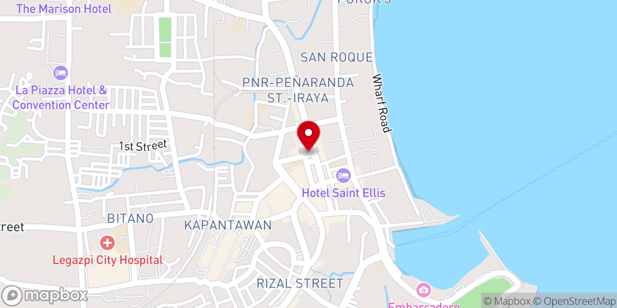 Map showing location of Jesus First Christian Ministries -Legazpi (JFCM)