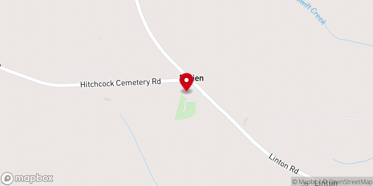 Map showing location of Second Darien Church