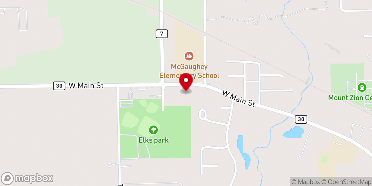 Map showing location of Mt Zion Lutheran Church