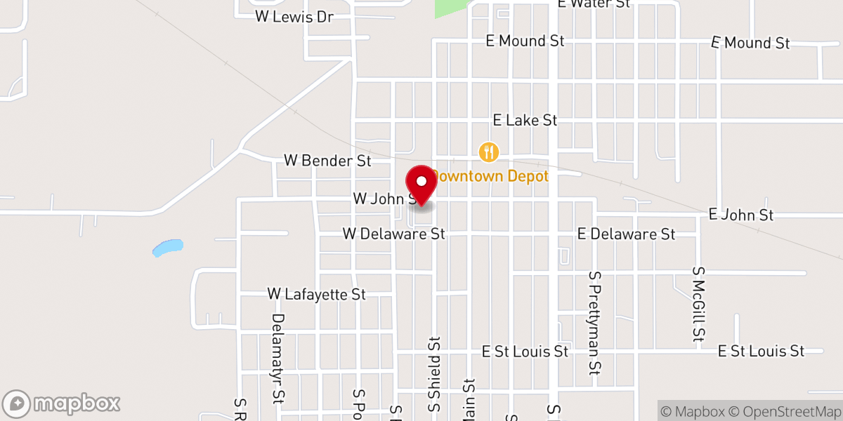 Map showing location of United Methodist Church