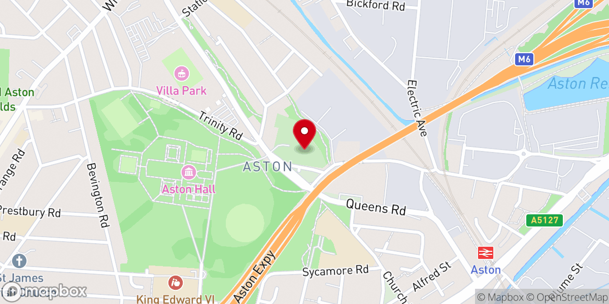 Map showing location of Aston Parish Church