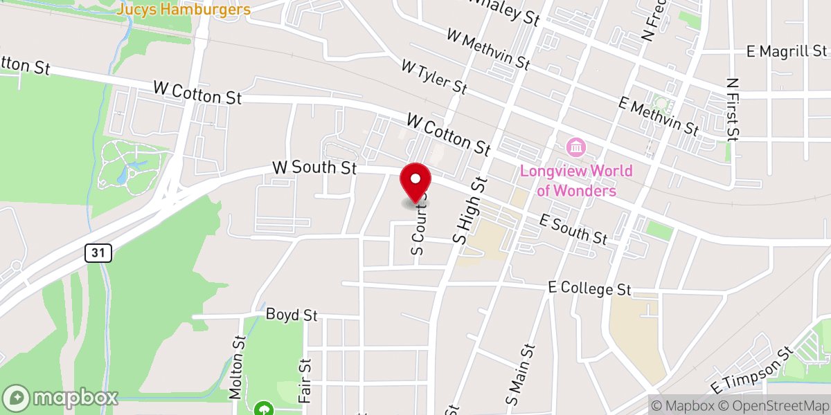 Map showing location of Bethel Missionary Baptist Church
