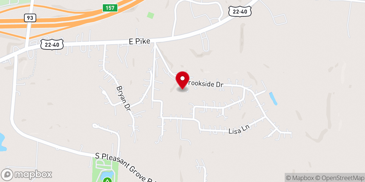 Map showing location of Blue Rock Baptist Parsonage