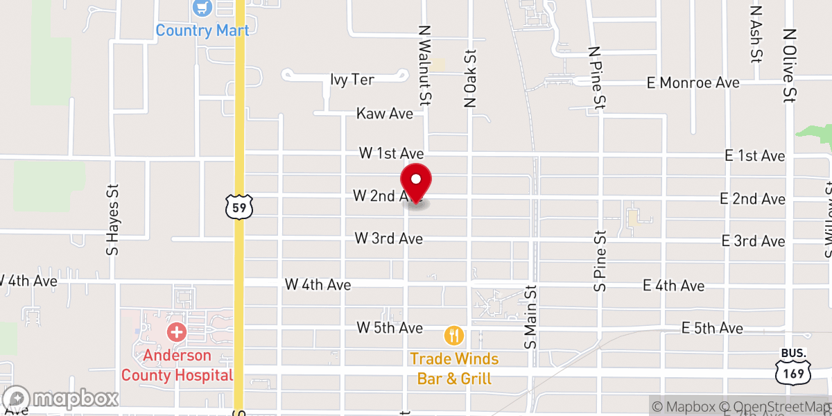 Map showing location of First Christian Church