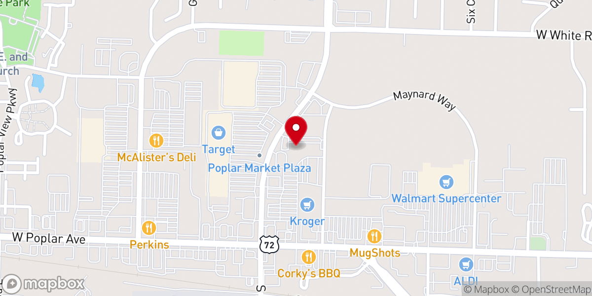 Map showing location of Young Life Collierville