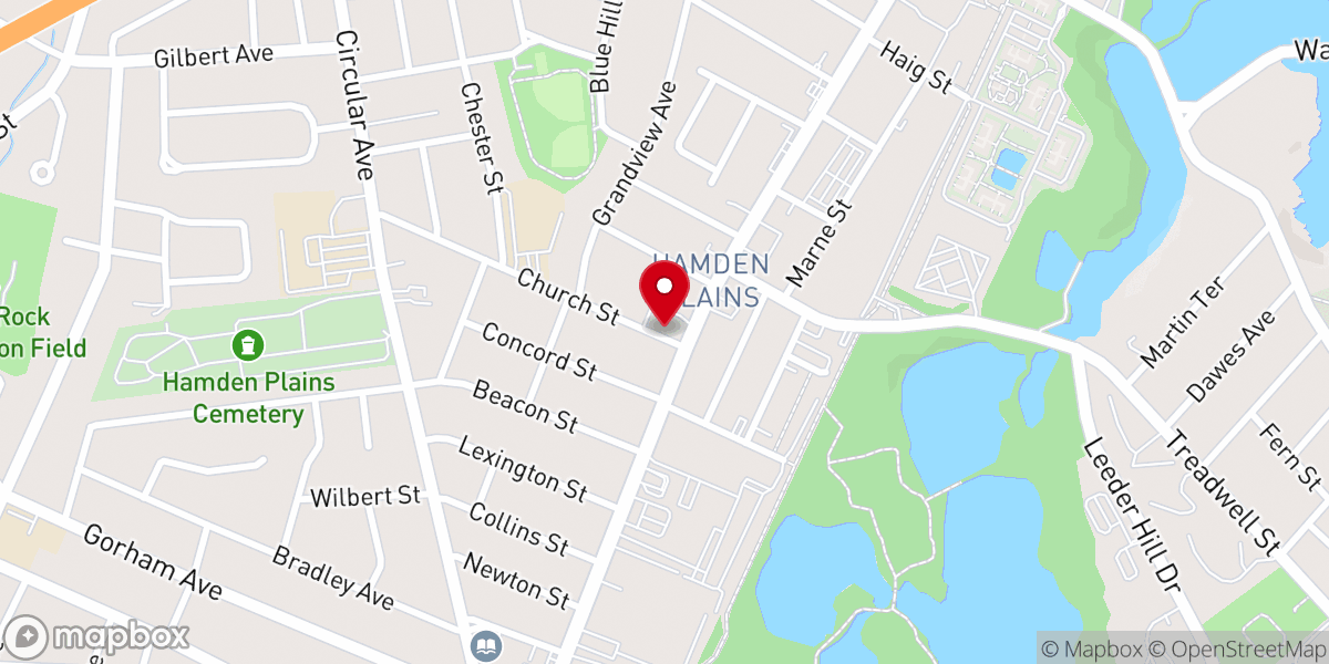 Map showing location of Hamden Plains United Methodist Church