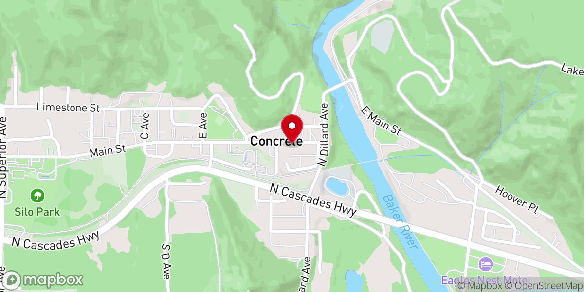 Map showing location of Concrete Theatre