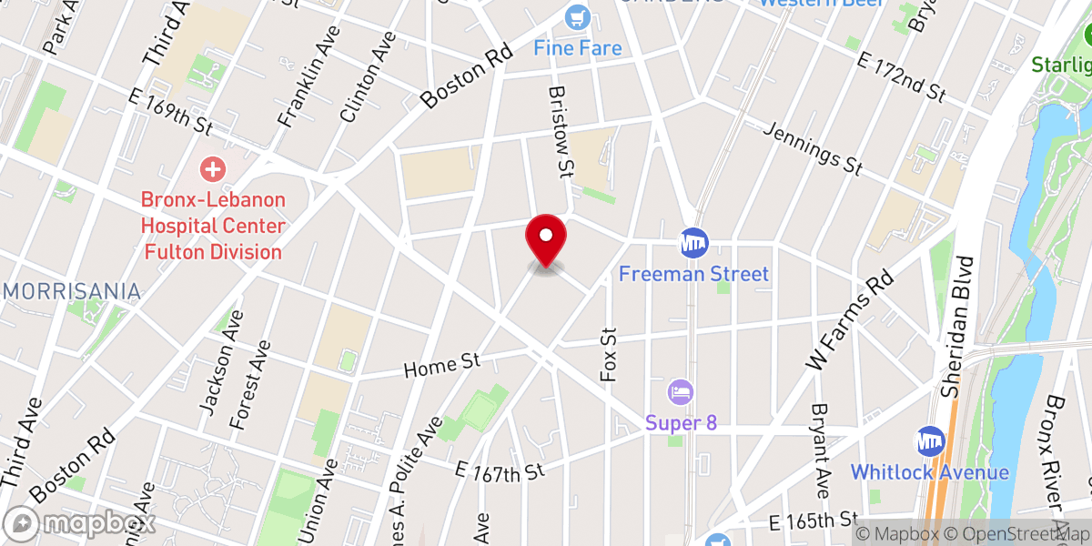Map showing location of Caldwell Temple AME Zion Church - Food Distribution Center