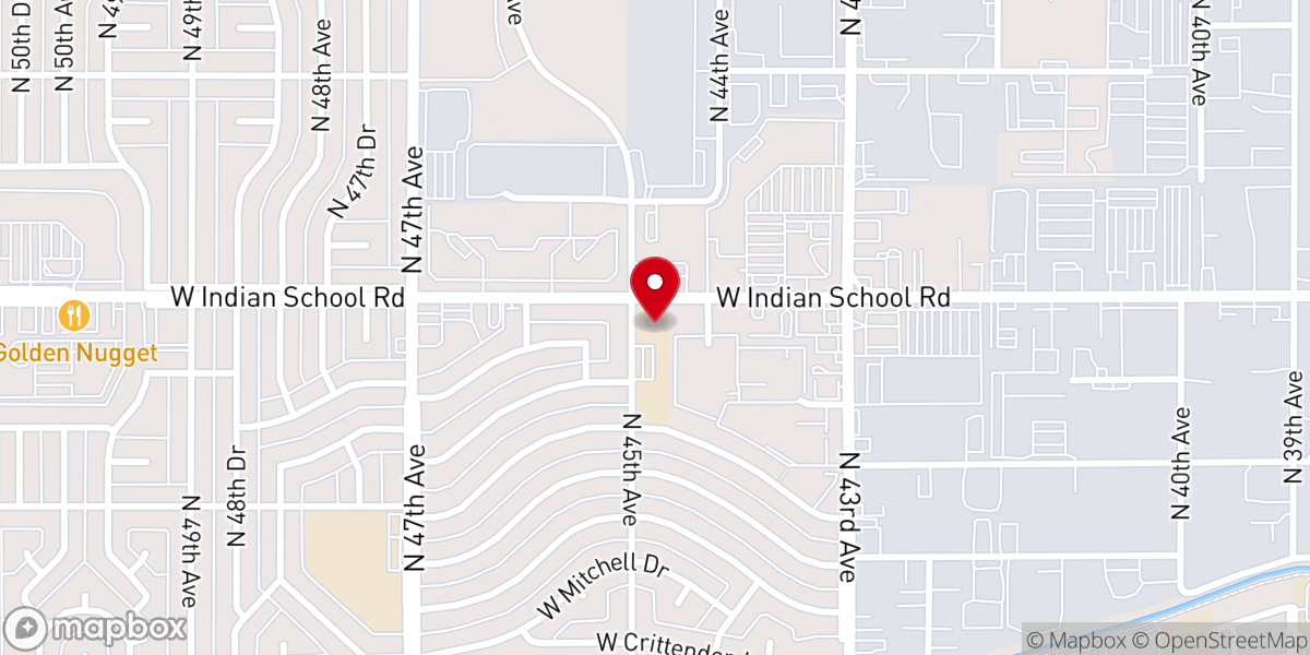 Map showing location of West Dunlap Baptist Church
