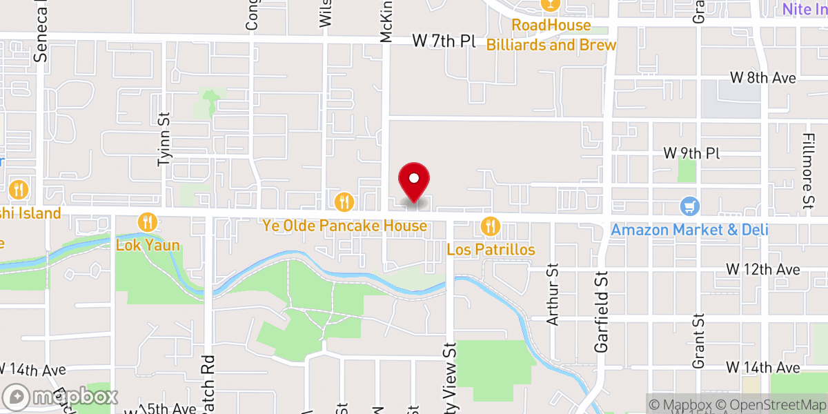 Map showing location of Victory Baptist Church