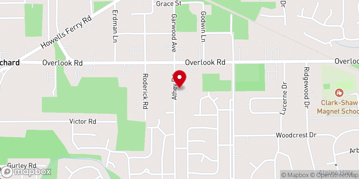 Map showing location of Bethel Missionary Baptist Church