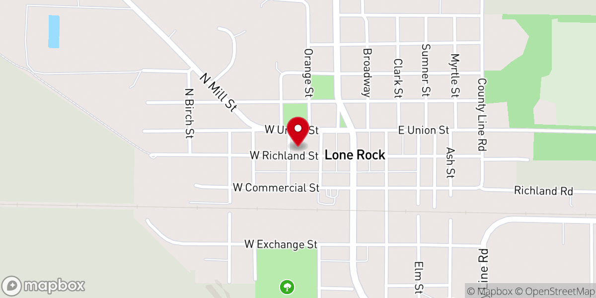 Map showing location of First Lutheran Church